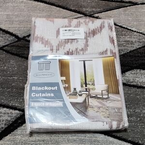 BULLPRINCESS BLACKOUT HEAVYWEIGHT GROMMENT TOP CHEVRON PATTERN CURTAINS